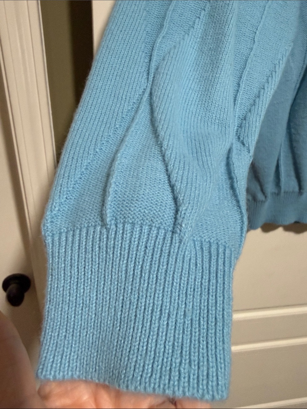 Vintage Christian Dior Woven Blue Sweater Diamond pattern xl made in the USA 90s - Picture 3 of 10